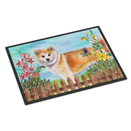 Carolines Treasures Shiba Inu Spring Indoor or Outdoor Mat - 24 x 36 in. CK1240JMAT